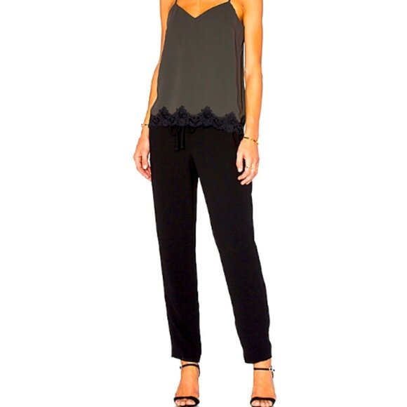 Theory Tapered Pull On Drawstring Pants Black Modern Crepe - Picture 1 of 9